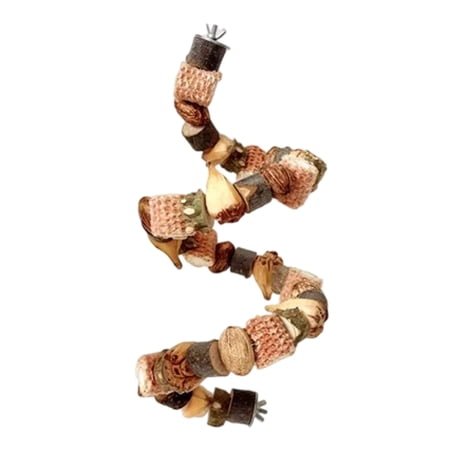 Bendable Natural Fruit Wood Parrot Perch Multifunctional Climbing Grinding Stand DIY Shaping Bird Cage Accessory Toy For Budgies Parakeets Small Medium Parrots(Wood-S-50cm)