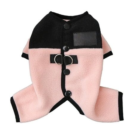 Cheapark Winter Polar Fleece Pet Clothes – Warm Four-Legged Dog Cat Apparel with Traction Loop – Windproof Cold-Weather Wear for Pets