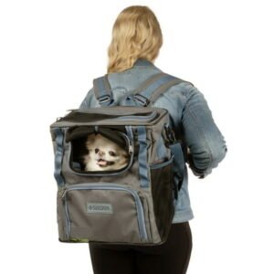 Sherpa Trek Tote 2-in-1 Pet Backpack & Tote for Cats & Dogs – Gray, Medium