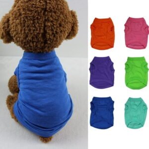 Meidiya Dog Shirts Blank Clothes,Cotton Dog T-Shirts Apparel Fit Fot Small Extra Small Medium Large Dog and Cat,Summer Dog Sleeveless Tank Soft and Breathable