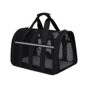 Tuphregyow Pet Carrier for Small to Medium Cats and Dogs Up to 15 lb Soft Sided Small Dog Carrier Collapsible and Portable Travel Puppy Carrier Black