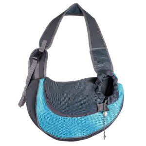 Small Pet Dog Sling Carrier | Breathable Mesh Travel Bag with Adjustable Padded Shoulder Strap | Front Pouch for Dogs Cats | Secure Hook | Lightweight | Fits Up to 11lb Pets | 1 Pack