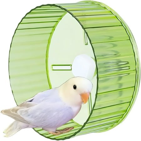 BESTSKY Bird Wheel Toy,Silent Parrot Exercise Wheel Interactive Rotating Toy for Small Medium Birds – Parakeets Cockatiels Conures Lovebirds Finches – Bird Cage Enrichment Accessory,6.7”D
