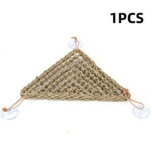 1/2PCS Reptile Hammock, Triangular Straw Lizard Hammock with Suction Cups for Bearded Dragons, Hermit Crabs, Climbing & Perching Toy Accessories