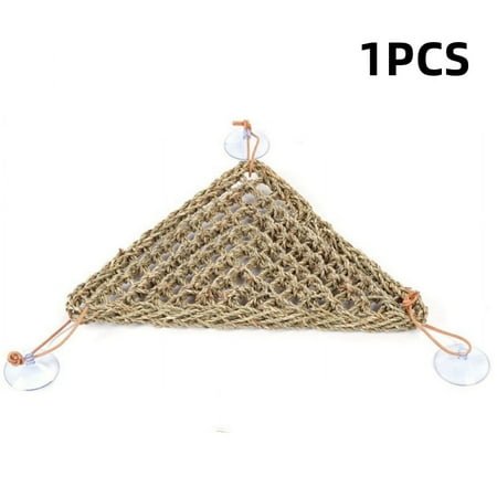 1/2PCS Reptile Hammock, Triangular Straw Lizard Hammock with Suction Cups for Bearded Dragons, Hermit Crabs, Climbing & Perching Toy Accessories