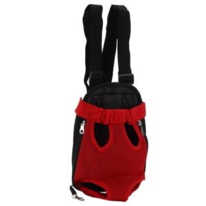 Riousery Breathable Pet Carrier Backpack Portable Front Chest Carrier for Cats Dogs Puppies Traveling Hiking Biking Outdoor Use Mesh Backpack Double Shoulder Bag (Red, Small, 10.6 x 7.8 inches)