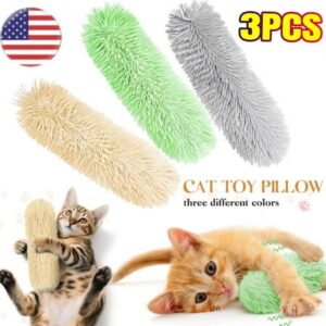 3 Pack Cat Toys Pillows, Soft and Durable Crinkle Sound with Catnip Inside, Interactive Indoor Kitten Kicker, Promotes Kitty Exercise