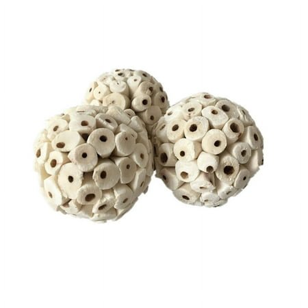 3 Pieces Bird Natural Sola Balls Soft Chew Shred Foraging Toy for Parrotlet Finch Macaw 6cm/2.36in