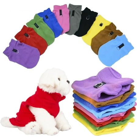 Soft Warm Solid Color Polar Fleece Pet Vest Winter Cold Weather Clothes Apparel for Small Medium Dogs Cats Puppy,Dog Sweater for small dog,Soft Fleece Vest with Leash Ring,Black L