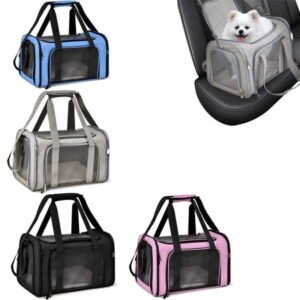 1packs Cat Carrying Case – Pet Carrier Airline Approved, Protable and Breathable Pet Travel Carrier Removable Fleece Pad, Collapsible Cat Carrier Dog Carrier for Medium Cats Small Cats Dogs