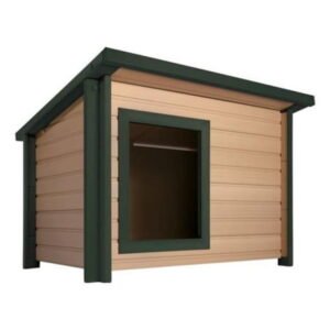 ECOH203XL-GN-16 Rustic Lodge Dog House, made with ECOFLEX – Quantity 1