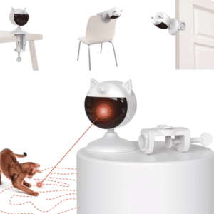 Potaroma Smart Sensor Cat Laser Toy, Interactive Motion-Activated with Random Trajectory, Clamp Design, Rechargeable Kitten Indoor Exercise, Cream White