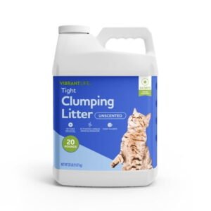 Vibrant Life Tight Clumping Unscented Cat Litter, 20 lb Jug, Activated Carbon