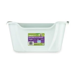Vibrant Life High-Sided Open Cat Litter Box, XL, Green