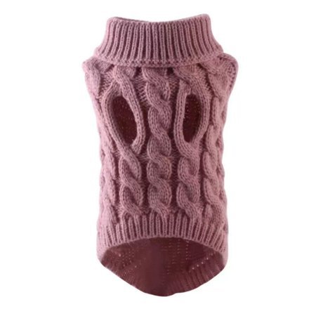 Pekkaxy Pet Dog Sweater, Cable Knit Design, Soft & Warm Winter Apparel for Small to Medium Dogs