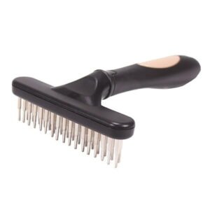 Pet Grooming Brush Shedding And Dematting Undercoat Rake Comb For Dogs And Cats Extra Wide Blue Linen Accessories Miniature Accessories Ground For Dogs Funny Dog Accessories Greyhound Accessories
