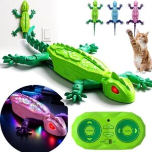 Remote Control Climbing Gecko Toy for Cats, Climbing Gecko Cat Toy that Climbs The Wall, Blue