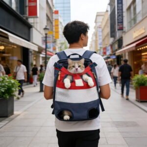 Dog Carrier Backpack – Legs Out Front – Facing Pet Carrier Backpack for Small Medium Large Dogs, Airline Approved Handsa – Canvas Mesh Free Cat Travel Bag