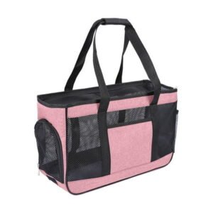 Pink Soft Mesh Pet Carrier Bag Breathable Lightweight For Small Dogs Cats Up To 13 Lbs Portable Travel 17X11X7 Inch