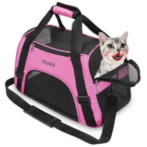 Cat Carrier Airline Approved Pet Carrier,Soft-Sided Pet Travel Carrier for Cats Dogs Puppy Comfort Portable Foldable Pet Bag,Airline Approved