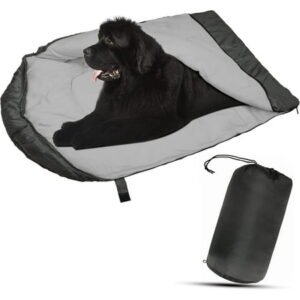OROOTL Dog Sleeping Bag, Portable Travel Dog Bed Ultra Soft Waterproof Pet Bed with Storage Bag Warm Packable Dog Bed for Camping Hiking Backpacking(Grey)