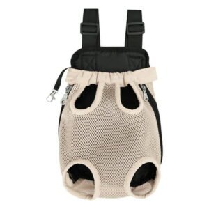 STPToys Dog Carrier Legs Out Front Pet Carrier Backpack Puppy Cat Bag with Shoulder Strap and Sling for Traveling Hiking Camping Outdoor – M – Beige