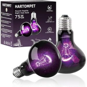 HARTOMPET 75W Reptile Light Bulb, Simulate Moonlight, Purple Basking Lamp,Ideal for Aquariums Tanks