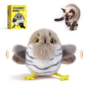 Potaroma Cat Toys Flapping Bird (No Flying), Lifelike Cuckoo Chirp, Rechargeable Touch Activated Kitten Fun Interactive Kitty Exercise Catnip Kicker for All Breeds 4.0 Inches