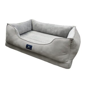 Serta Cuddler Bolster Cat & Dog Bed, Gray, Large