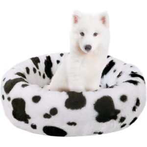 Calming Dog and Cat Bed, Anti-Anxiety Donut Bed