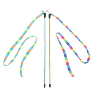 2Pcs String Wand Cat Toy Interactive Cat Toy String Stick Toy Cat Teasing String Toy Cat Supply