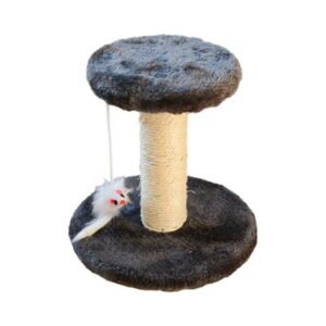 Penmahua Dark Grey Sisal Cat Scratching Post Climbing Frame Tree With Toy Balls And Hammocks For Small Cats Wood Material Stable Base 1Pc Dark Grey
