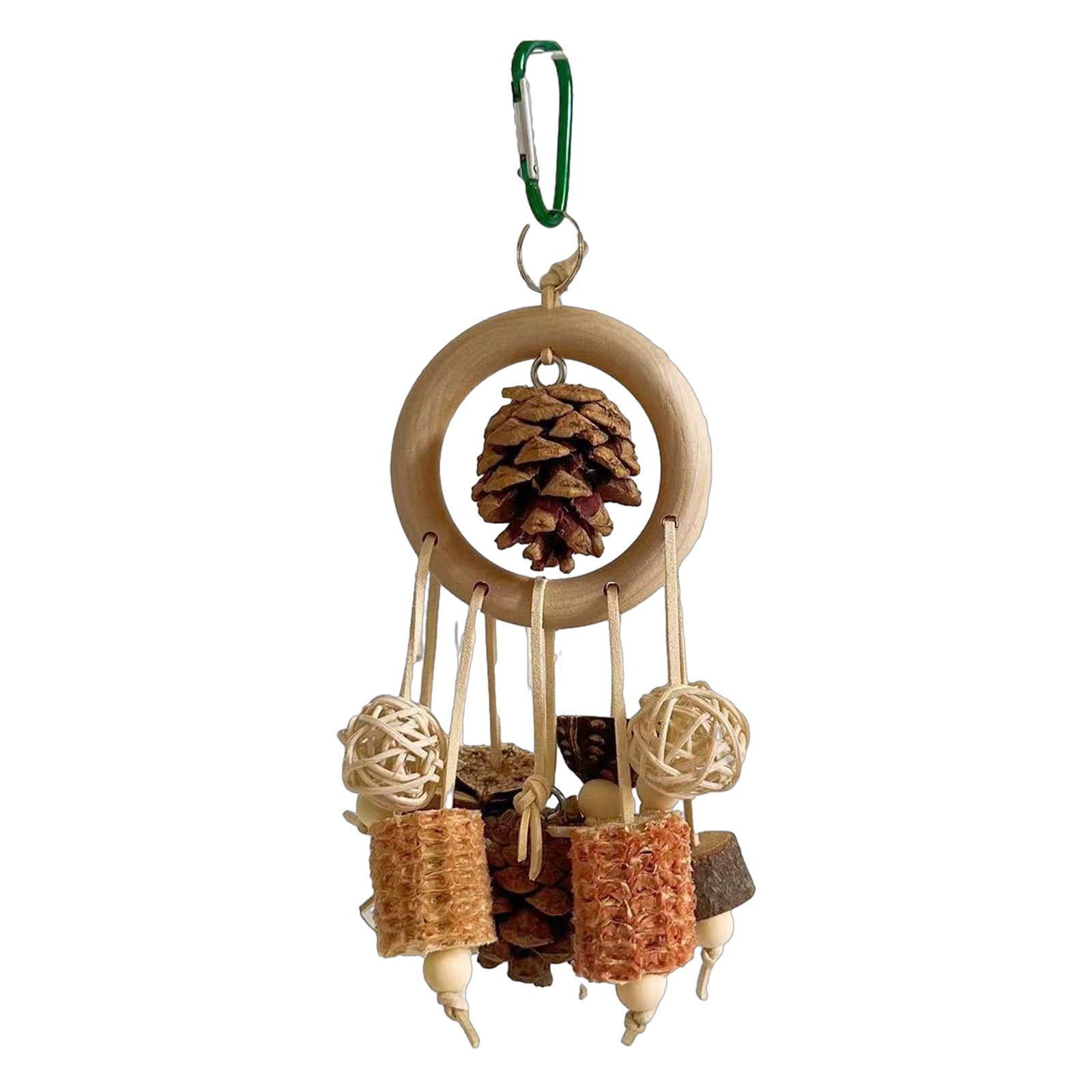 Parrot Chew Toy,Pine Cone Corn Cob Bird Chew Toy,Rattan Ball Parrot Foraging Toy,Cage Accessories for Conure Parakeet Cockatiel Budgie