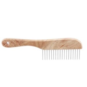 Ultimate Coarse Comb 9 1/2″ With Wooden Handle Dog Professsional Grooming Tool