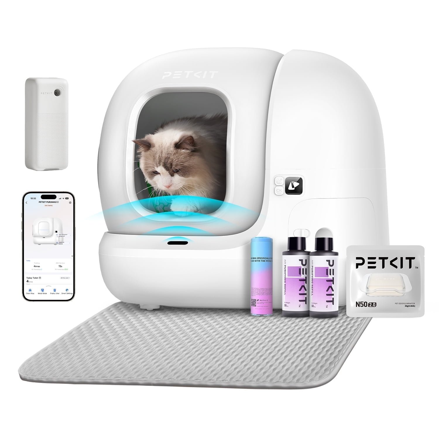 PETKIT PuraMax 2 Self Cleaning Cat Litter Box, Performance Automatic Cat Litter Box for Multiple Cats, App Control/xSecure/Odor-Free