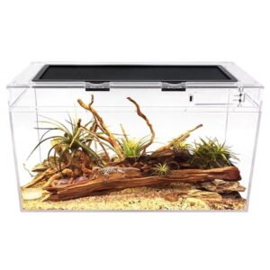 Reptile Growth Reptile Terrarium,10 Gallon Reptile Tank 20″ x 10″x 11″,for Insect，Fish，Tarantula，Hermit Crab，Jumping Spider，Iguana，Tortoise，Leopard Gecko，Bearded Dragon