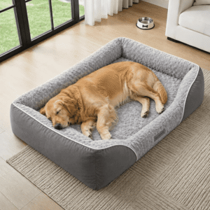 Large Dog Bed For Large Dogs With Washable Cover, Orthopedic Rectangle Sofa Bed With Anti-Slip Bottom, Grey