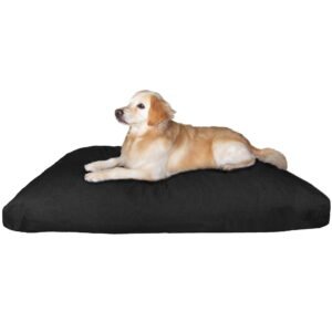 Dogbed4less Shredded Memory Foam 55″x37″ Dog Bed Pillow with Black Canvas Cover
