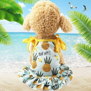 FAMTKT Pet Dog Dress Dog Clothes Girl Puppy Shirt Clothes Cute Doggie Dress Dog Apparel for Small Dogs and Cats