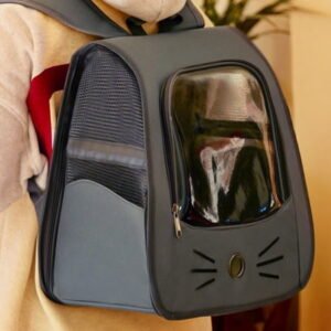 Cute Pet Backpack Carrier, Portable Breathable Transparent Carrier for Cats or Puppy, Foldable Pet Carrier for Travel, Hiking, Shopping