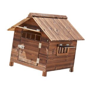 Bvdfgk Dog Kennel with Door and Window Pet House Breathable Four Assembly Wood Dog Nest S