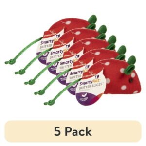 (5 pack) SmartyKat Skitter Slices Soft Plush Catnip Mice Cat Toy Containing Pure & Potent Catnip, 1 Count