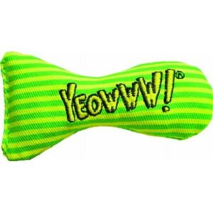 Duckyworld Stinkies Stripes Sardine Organically Stuffed Catnip Toy, Green