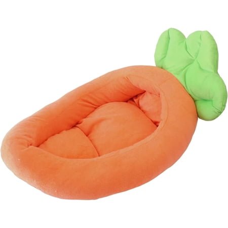 Colourtree Small Carrot Bed for Cats Dogs, Carrot Pet Bed, Creative Fluffy Carrot Boat Shape Pet Dog Cat Bed,Removable Cushion