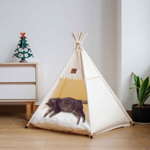 JGJJUGN Pet Tent for Cats and Small Dogs, Portable Fabric House with Removable Cushion, 40x40x50cm, Indoor and Outdoor Comfort