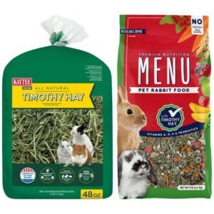 Menu Premium Rabbit Food 8 lb+ Kaytee Forti-Diet All Natural Timothy Hay , 48 ounce