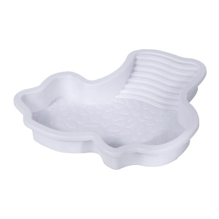 Uminens Clearance Tortoise Water Dish with Ramp Shallow Reptile Water Dish Smooth Easy Wash Purpose Turtle Tub for Gecko Reptile Bathing Pool 1pc White,28.5×26.5×4.3cm