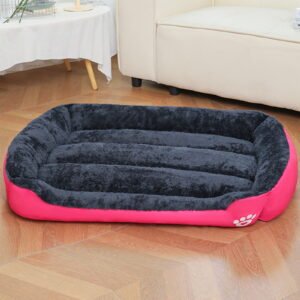 Holloyiver Rectangle Dog Bed for Medium Dogs, Cozy Washable Bed with Side Orthopedic Dog Sofa Bed, Pet Cuddler Anti-Slip Bottom, Soft Calming Sleeping Puppy Warming Puppy Bed, 17.7×15.7 Inch