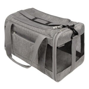 TrustyPup Comfort Cruiser Pet Carrier for Small Dogs & Cats, Medium Gray, Soft-Sided Travel Carrier with Mesh Ventilation, Airline Approved