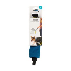 Nite Ize Raddog All-in-One Collar and Leash Combo, Heavy-Duty Dog Collar with Built-in Retractable Leash, 14″ to 16″ Collar, Blue, Small